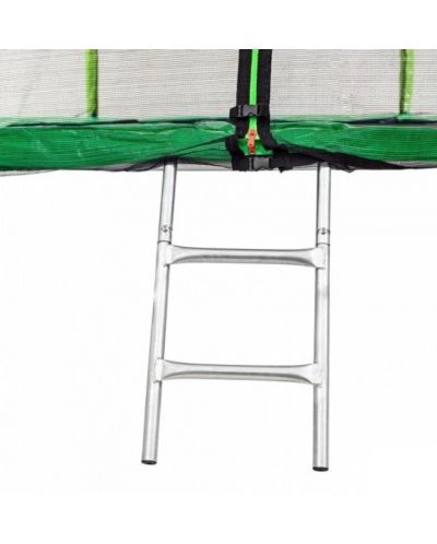 Детски батут Atleto - С мрежа и стълба, 305 cm, зелен - 4