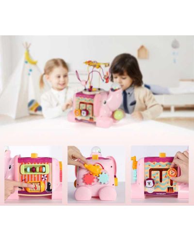 Детска играчка 5 в 1 Top Bright - Activity Elephant, розова - 4