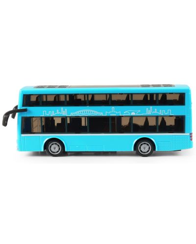Детска играчка Rappa - Двуетажен автобус, 19 cm, син - 2