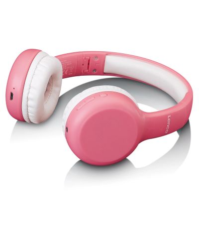 Детски слушалки с микрофон Lenco - HPB-110PK, безжични, розови - 4