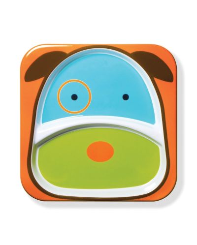 Детска чинийка Skip Hop Zoo - Kученцето Дарби, двойна