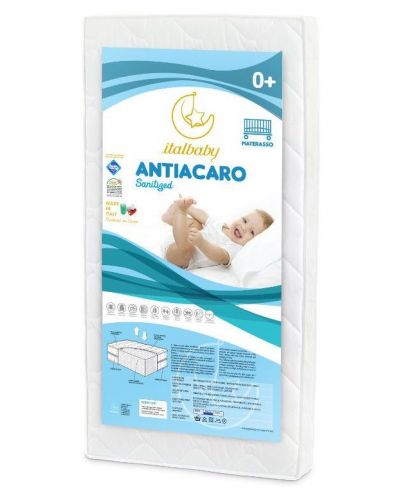 Детски матрак Italbaby - Antiacaro, за бебешка кошара Concept, 75 х 130 х 12 cm - 2