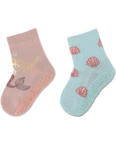 Чорапи със силиконова подметка Sterntaler - С русалка, 23/24 размер, 2-3 години, 2 чифта - 1