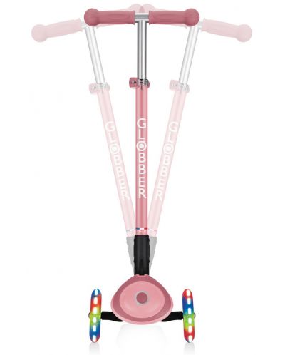 Детска сгъваема тротинетка Globber - Primo Foldable Plus Lights, розова - 5