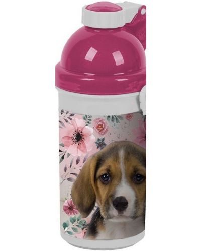 Детска бутилка за вода Paso Dog - 500 ml, розова - 1