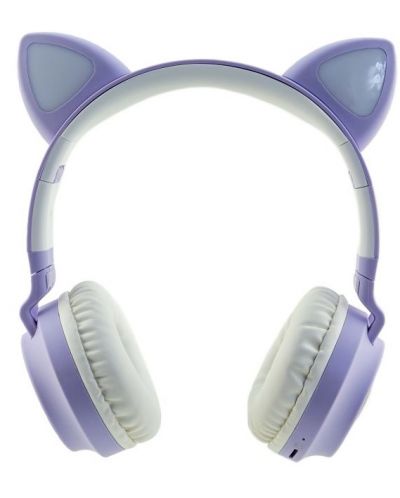 Детски слушалки PowerLocus - Buddy Ears, безжични, лилави/бели - 2