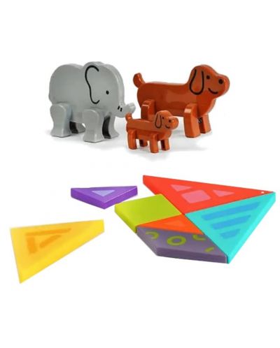 Детска смарт игра Hola toys Educational - Магнитен танграм, Животни - 4