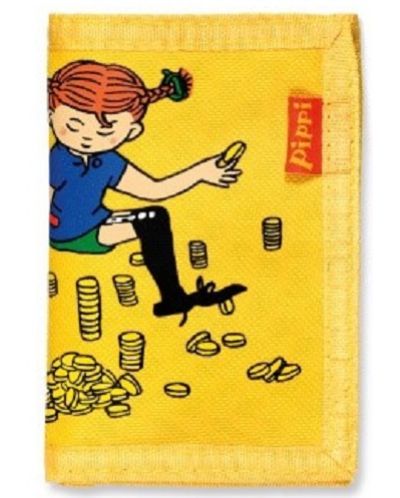 Детски портфейл Pippi - Пипи Дългото чорапче, жълт - 1