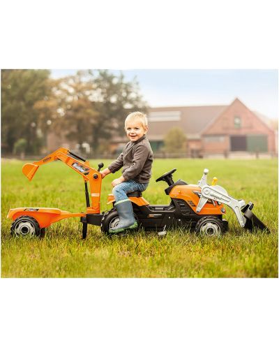 Детски трактор с педали Smoby - Builder Max, оранжев - 4
