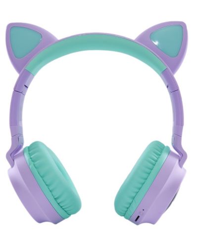 Детски слушалки PowerLocus - Buddy Ears, безжични, лилави - 2