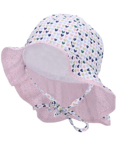 Детска шапка с UV 50+ защита Sterntaler - С цветни сърца, 47 cm, 9-12 месеца - 1
