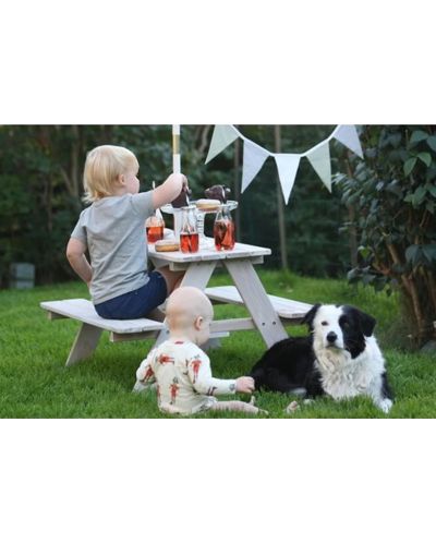 Детска дървена маса за пикник с чадър Ginger Home - 7