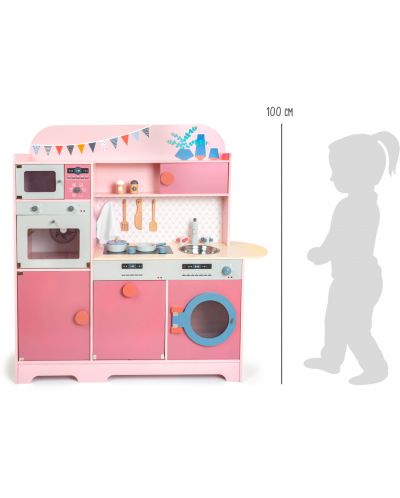 Детска кухня за игра Small Foot - розова, с аксесоари - 7
