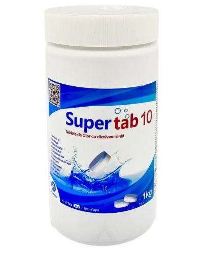 Дезинфектант за басейни Aquatics - SuperClor 10 Actions, 1 kg (200 гр. таблетка) - 1