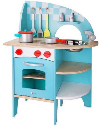 Детска дървена кухня Classic World – Синя - 1