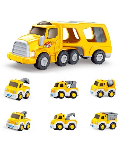 Детски игрален комплект Sonne - Камион с платформа и автомобили - 2