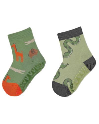 Детски чорапи със силиконова подметка Sterntaler - 21/22 размер, 18-24 месеца, 2 чифта - 1