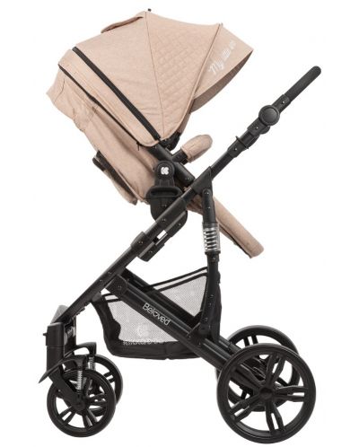 Детска количка 3 в 1 KikkaBoo Beloved - Бежова, с кош за количка и столче за кола - 5