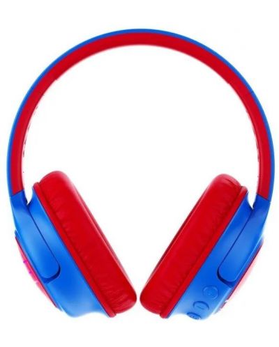Детски слушалки с микрофон PowerLocus - Bobo, безжични, сини/червени - 2