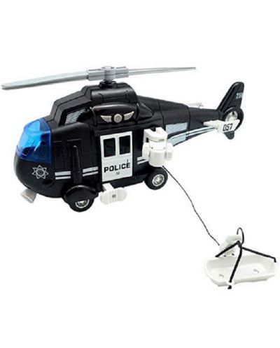 Детска играчка Raya Toys - Полицейски хеликоптер, черен - 2