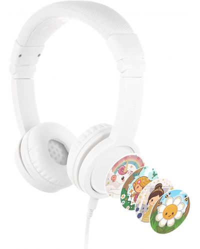Детски слушалки с микрофон BuddyPhones - Explore+, бели - 1