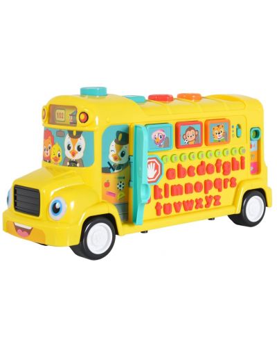 Детска играчка Hola Toys - Училищен автобус голям с азбука - 3