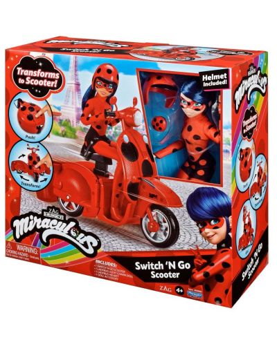 Детска играчка Playmates Miraculous - Трансформиращ се скутер с Калинка - 2