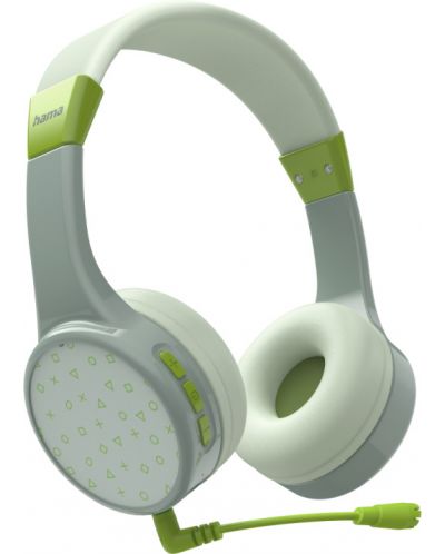 Детски слушалки с микрофон Hama - Teens Guard, безжични, зелени - 2