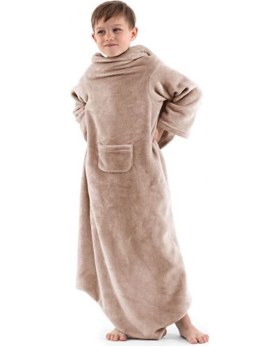 Детско одеяло с ръкави DecoKing - Lazykids, 90 x 105 cm, бежово - 1