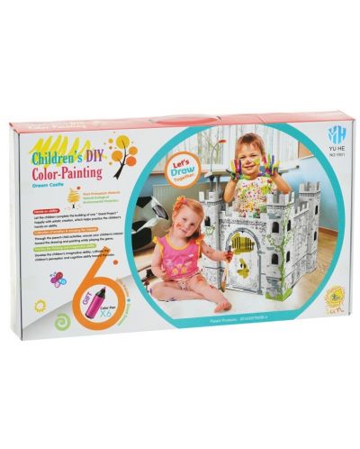 Детски комплект GОТ - Приказен замък за сглобяване и оцветяване - 1