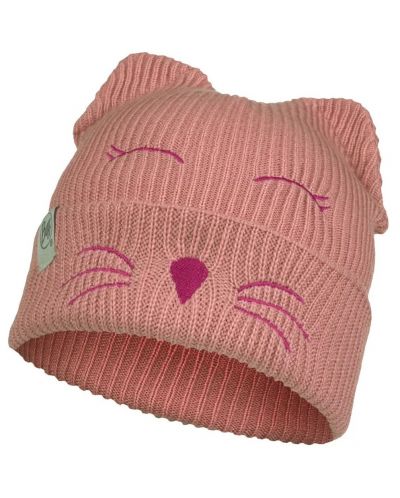 Детска шапка BUFF - Knitted Beanie Funn Cat, розова - 1