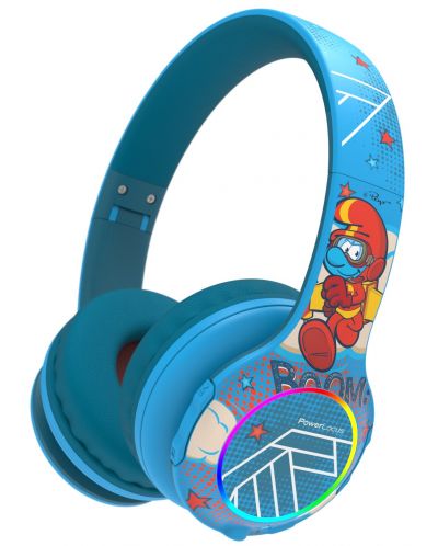 Детски слушалки PowerLocus - PLED Smurf, безжични, сини - 1