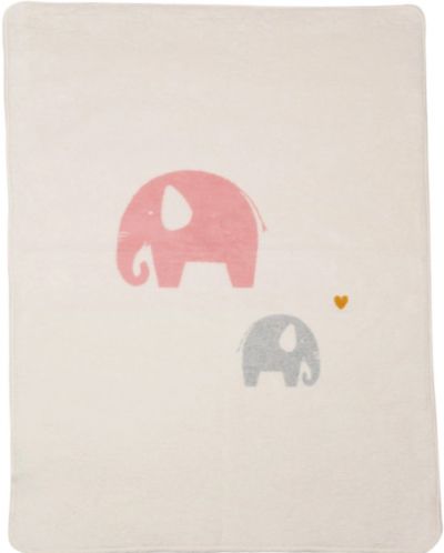 Детско одеяло David Fussenegger - Maja, 75 х 100 cm, Слончета, розово - 1