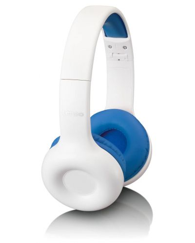 Детски слушалки Lenco - HP-010BU, сини/бели - 2
