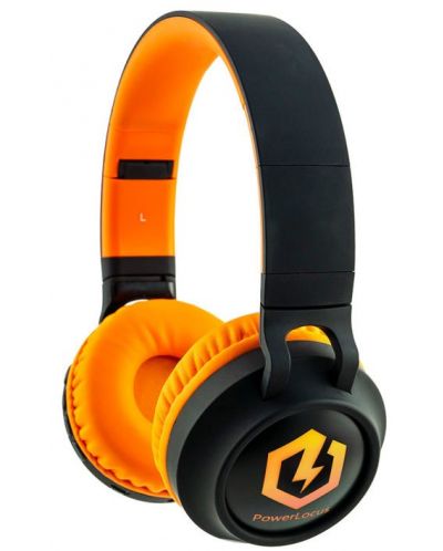 Детски слушалки PowerLocus - Buddy, безжични, черни/оранжеви - 1
