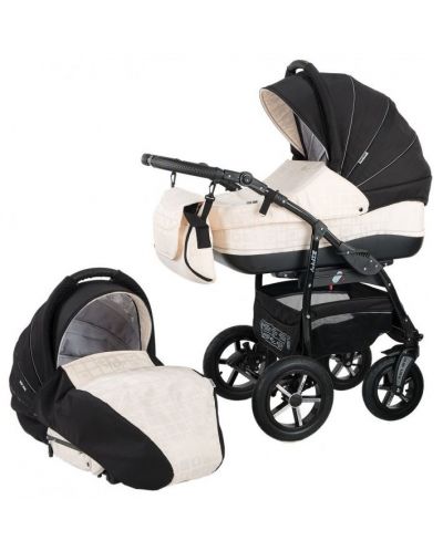 Детска количка 2 в 1 Baby Merc - Zipy, черно и бяло - 1