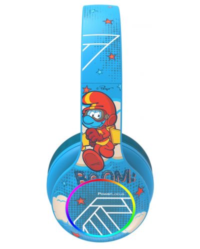 Детски слушалки PowerLocus - PLED Smurf, безжични, сини - 2