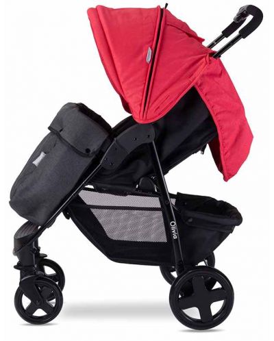 Детска количка с покривало Lorelli - Olivia Basic, Mars red - 4