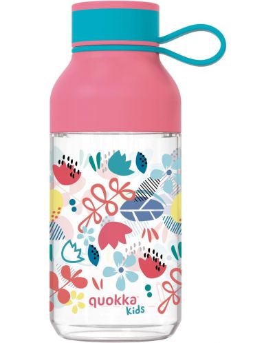 Детска бутилка за вода Quokka Kids - Ice, Flowers, 430 ml - 1
