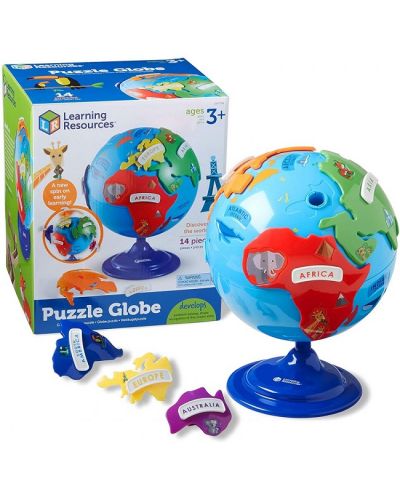 Детски пъзел Learning Resources - Глобус с континенти - 1