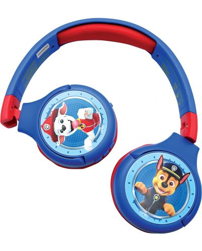 Детски слушалки Lexibook - Paw Patrol HPBT010PA, безжични, сини - 1