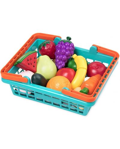 Детски комплект Battat - Кошница за пазар с плодове и зеленчуци - 1