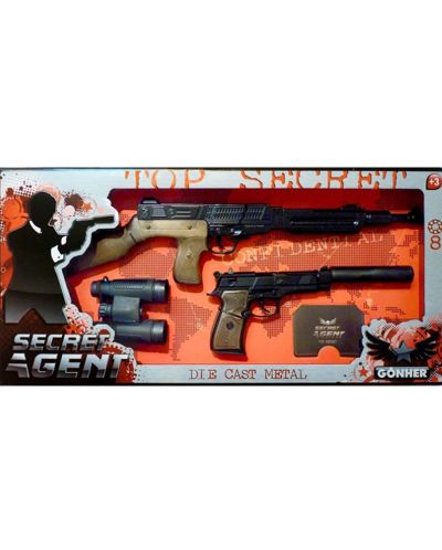 Детски комплект Gonher Secret Agent - Пушка - 1