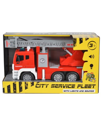 Детска играчка Moni Toys - Пожарен камион с кран, 1:12 - 1