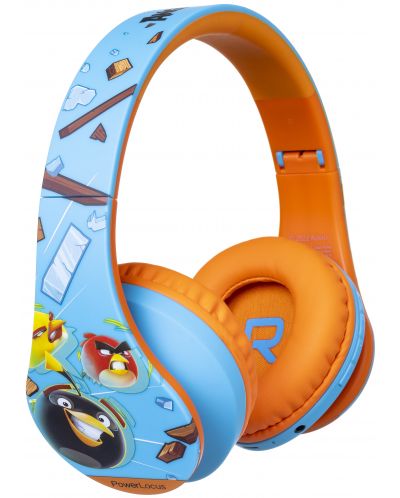 Детски слушалки PowerLocus - P2 Kids Angry Birds, безжични, сини/оранжеви - 2