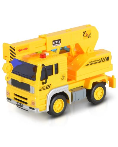Детска играчка Moni Toys - Камион с кран със звук и светлини, 1:20 - 4