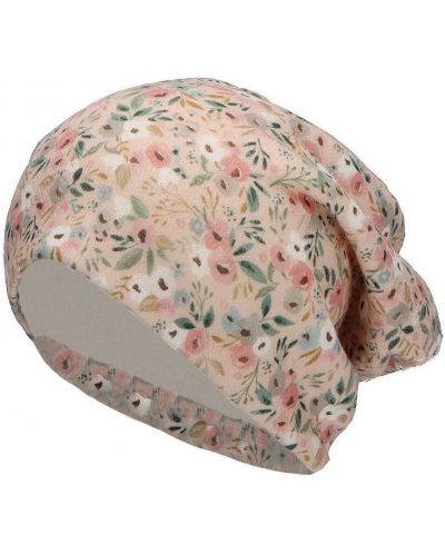 Детска шапка за момиче Sterntaler - С принт на цветя, 55 см, 4-6 г - 2
