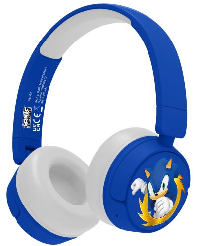 Детски слушалки OTL Technologies - Sonic The Hedgehog, безжични, сини - 1