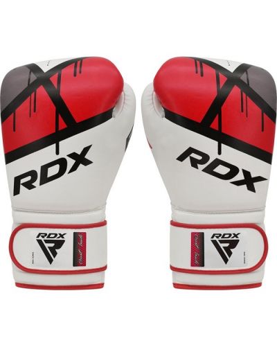 Детски боксови ръкавици RDX - J7, 6 oz, бели/червени - 3