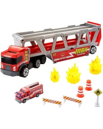 Детска играчка Matchbox - Камион автовоз Fire Rescue Hauler - 2